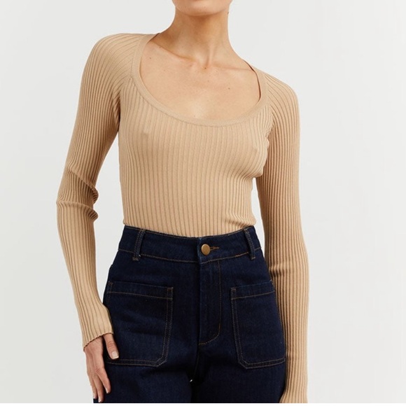 DISSH - VICTORIA WHEAT SLEEVED KNIT TOP (L) - Picture 1 of 2